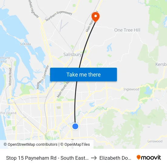 Stop 15 Payneham Rd - South East side to Elizabeth Downs map