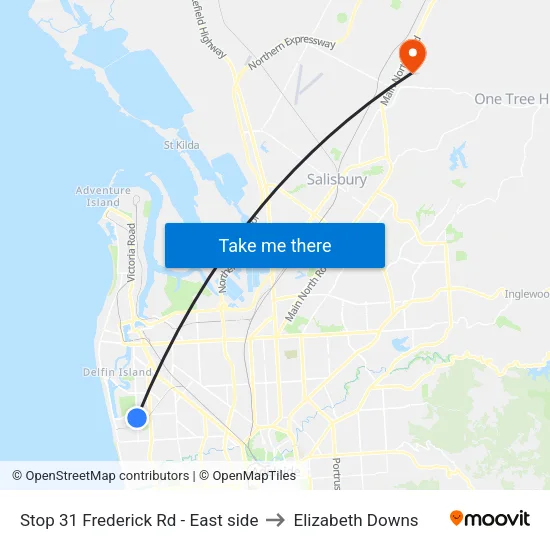 Stop 31 Frederick Rd - East side to Elizabeth Downs map