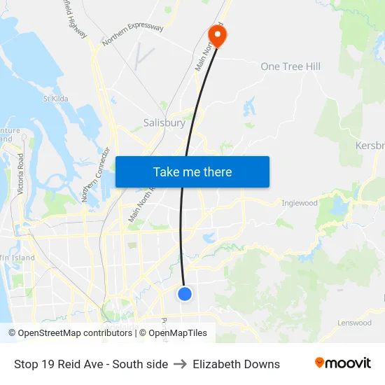 Stop 19 Reid Ave - South side to Elizabeth Downs map