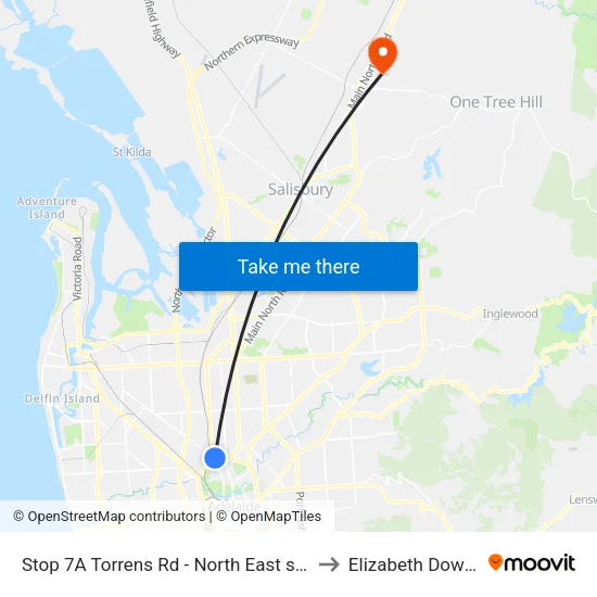 Stop 7A Torrens Rd - North East side to Elizabeth Downs map