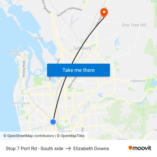 Stop 7 Port Rd - South side to Elizabeth Downs map