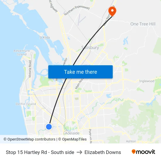 Stop 15 Hartley Rd - South side to Elizabeth Downs map