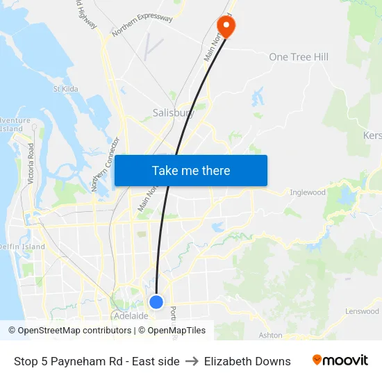 Stop 5 Payneham Rd - East side to Elizabeth Downs map