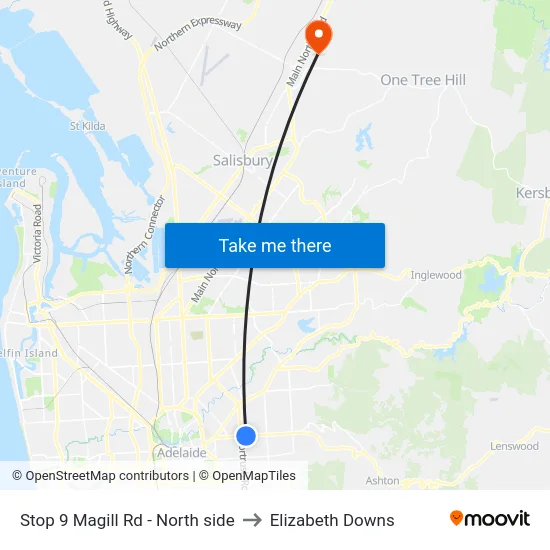 Stop 9 Magill Rd - North side to Elizabeth Downs map