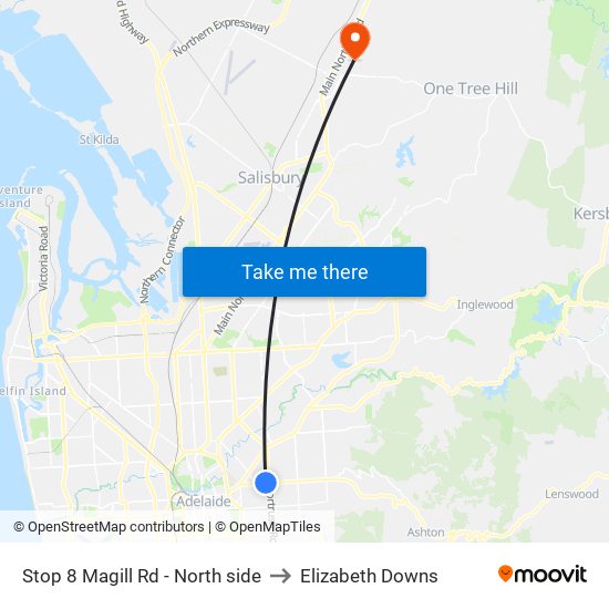 Stop 8 Magill Rd - North side to Elizabeth Downs map