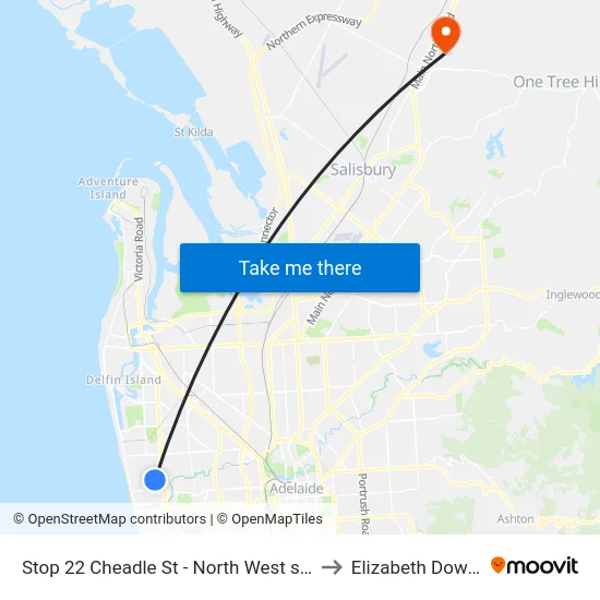 Stop 22 Cheadle St - North West side to Elizabeth Downs map