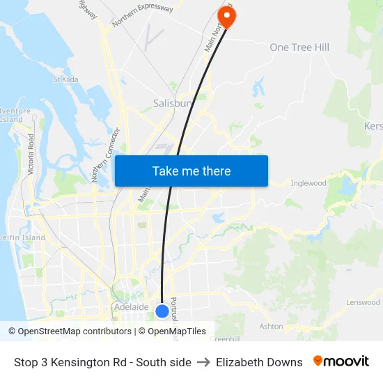 Stop 3 Kensington Rd - South side to Elizabeth Downs map