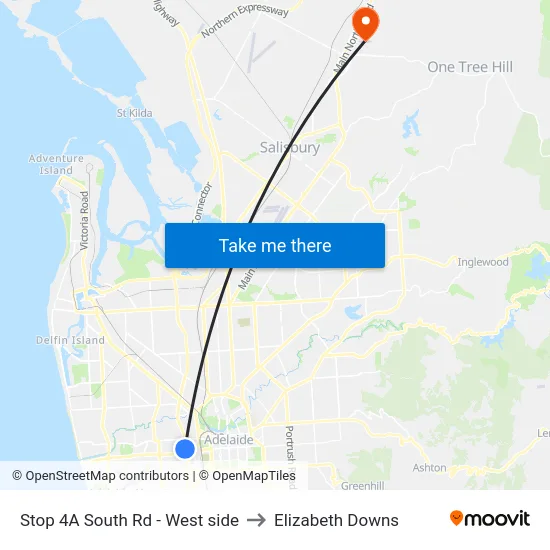 Stop 4A South Rd - West side to Elizabeth Downs map
