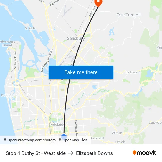 Stop 4 Duthy St - West side to Elizabeth Downs map