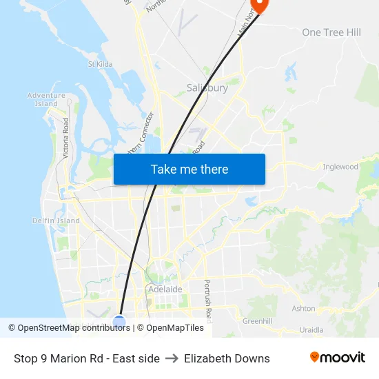 Stop 9 Marion Rd - East side to Elizabeth Downs map