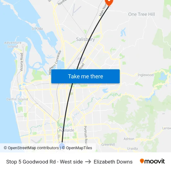 Stop 5 Goodwood Rd - West side to Elizabeth Downs map