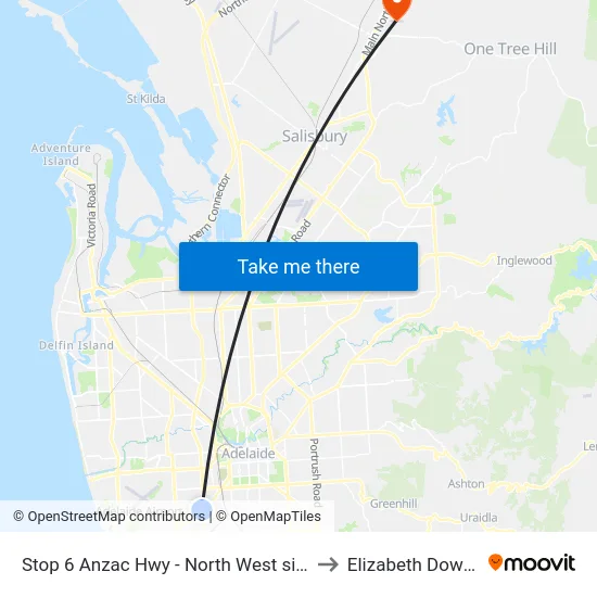Stop 6 Anzac Hwy - North West side to Elizabeth Downs map