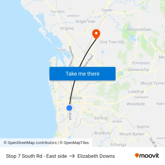 Stop 7 South Rd - East side to Elizabeth Downs map