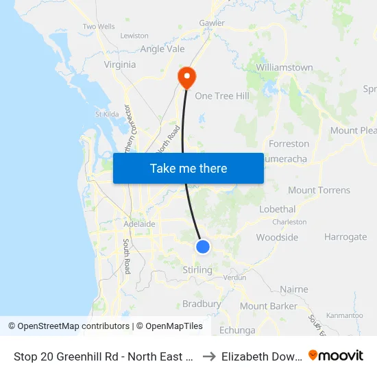 Stop 20 Greenhill Rd - North East side to Elizabeth Downs map
