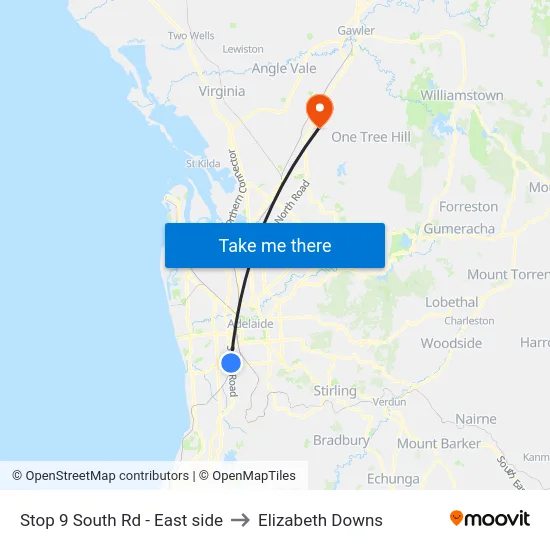 Stop 9 South Rd - East side to Elizabeth Downs map