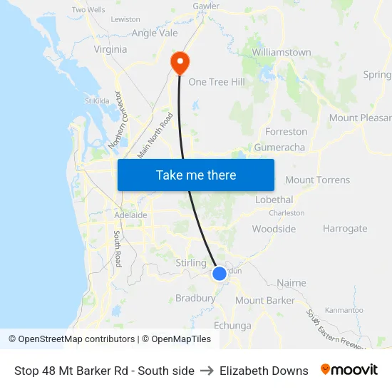 Stop 48 Mt Barker Rd - South side to Elizabeth Downs map