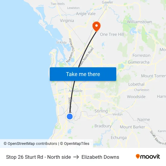 Stop 26 Sturt Rd - North side to Elizabeth Downs map