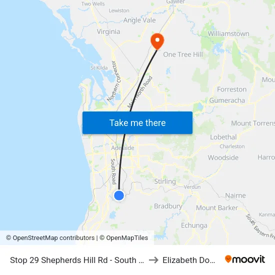 Stop 29 Shepherds Hill Rd - South side to Elizabeth Downs map