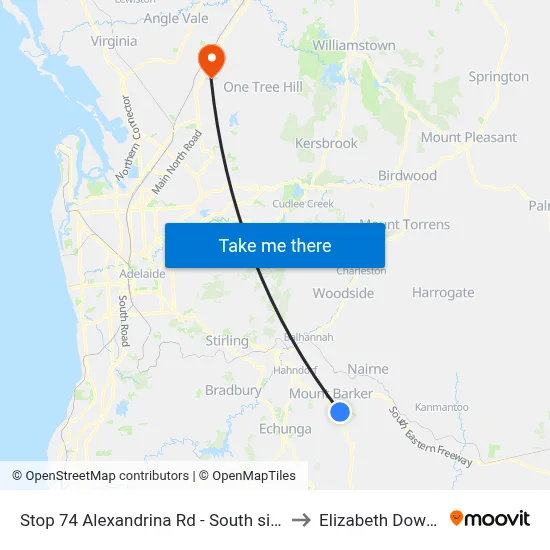 Stop 74 Alexandrina Rd - South side to Elizabeth Downs map
