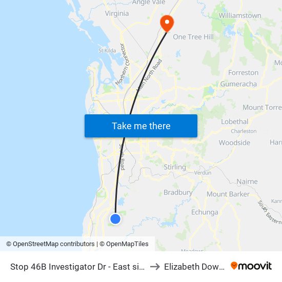 Stop 46B Investigator Dr - East side to Elizabeth Downs map