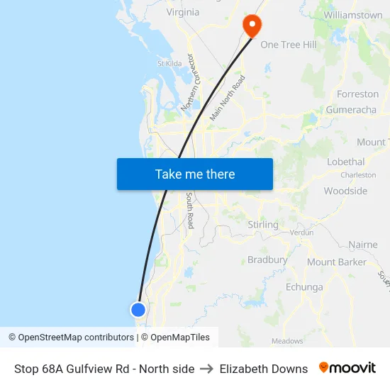 Stop 68A Gulfview Rd - North side to Elizabeth Downs map