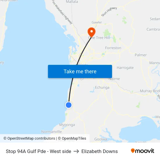 Stop 94A Gulf Pde - West side to Elizabeth Downs map