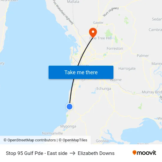 Stop 95 Gulf Pde - East side to Elizabeth Downs map