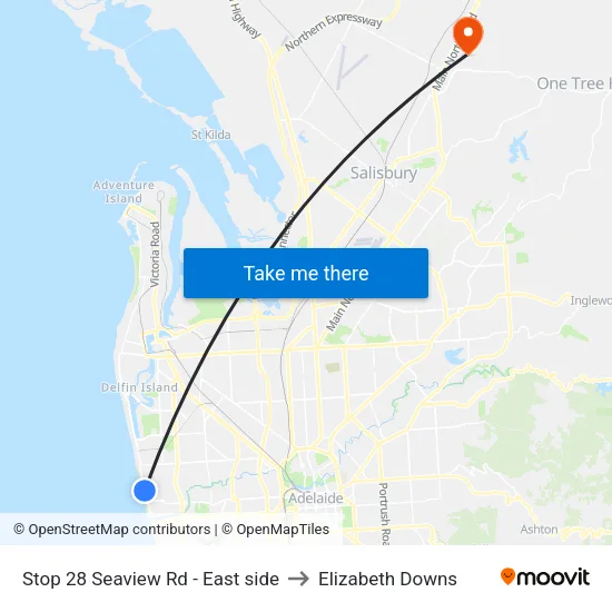 Stop 28 Seaview Rd - East side to Elizabeth Downs map
