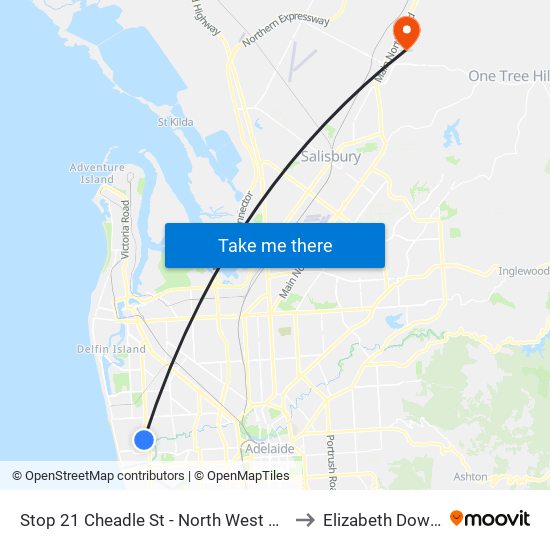 Stop 21 Cheadle St - North West side to Elizabeth Downs map