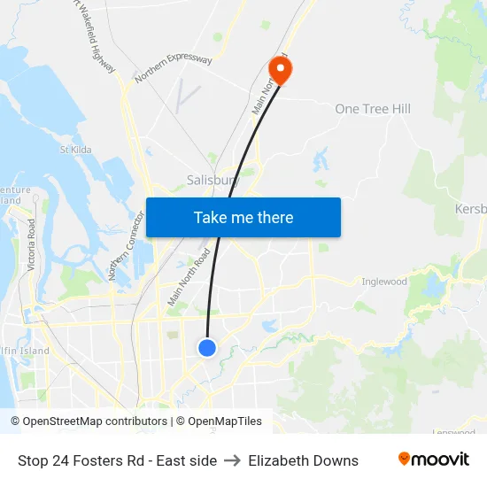 Stop 24 Fosters Rd - East side to Elizabeth Downs map