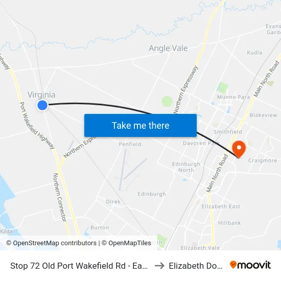 Stop 72 Old Port Wakefield Rd - East side to Elizabeth Downs map