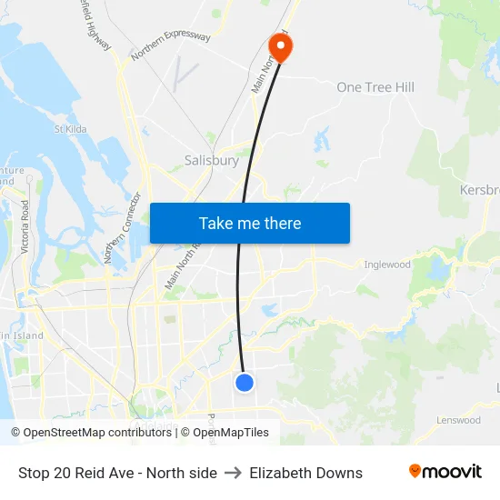 Stop 20 Reid Ave - North side to Elizabeth Downs map