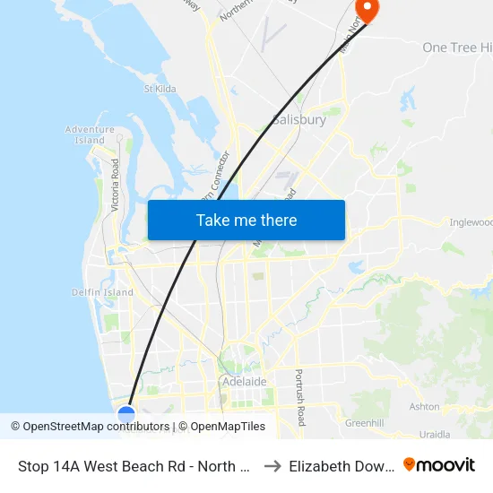 Stop 14A West Beach Rd - North side to Elizabeth Downs map