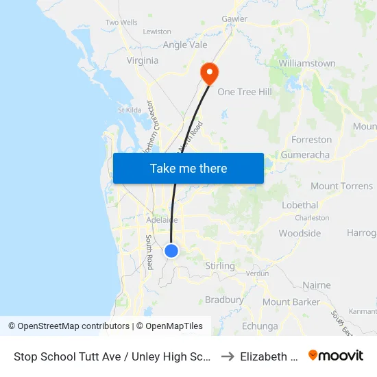 Stop School Tutt Ave / Unley High School - South side to Elizabeth Downs map