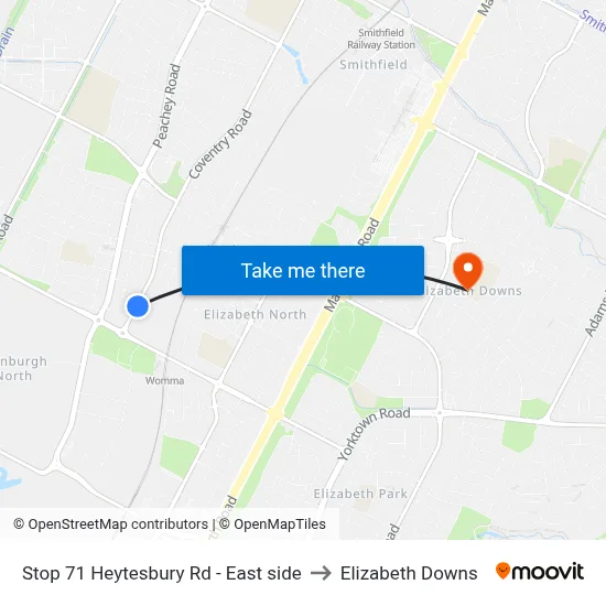 Stop 71 Heytesbury Rd - East side to Elizabeth Downs map