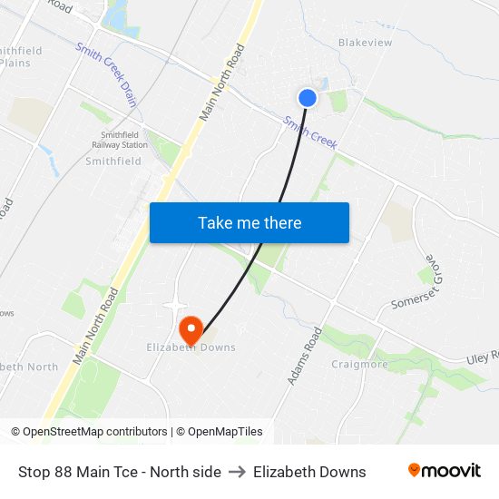 Stop 88 Main Tce - North side to Elizabeth Downs map