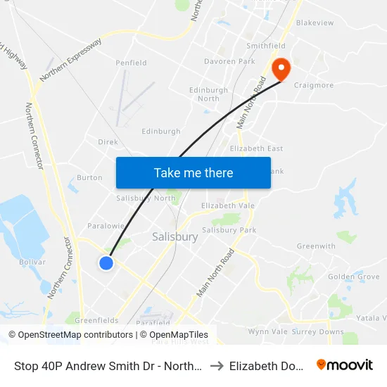 Stop 40P Andrew Smith Dr - North side to Elizabeth Downs map