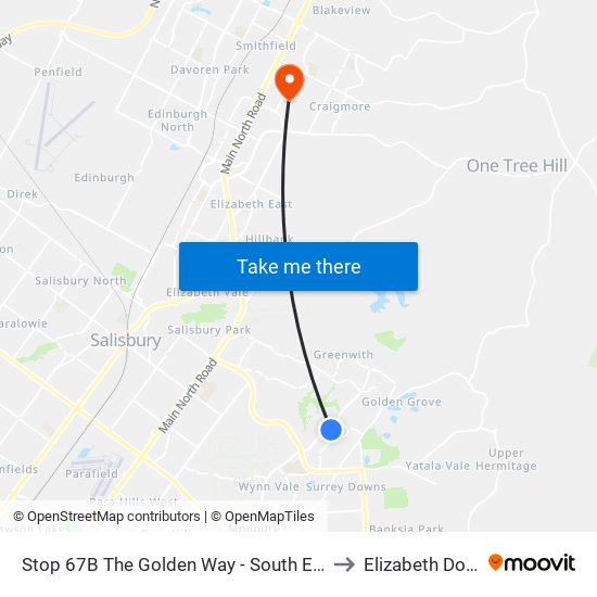 Stop 67B The Golden Way - South East side to Elizabeth Downs map