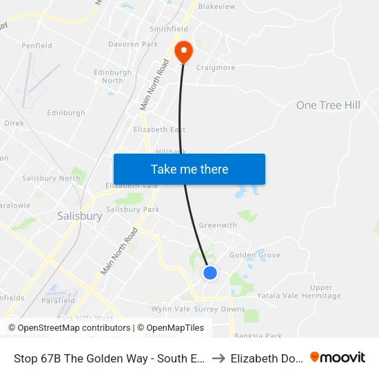 Stop 67B The Golden Way - South East side to Elizabeth Downs map