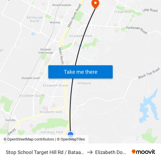 Stop School Target Hill Rd / Bataan Rd to Elizabeth Downs map