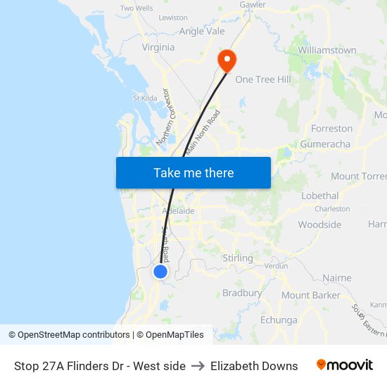 Stop 27A Flinders Dr - West side to Elizabeth Downs map