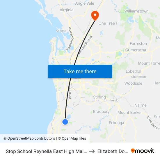 Stop School Reynella East High Malbeck Dr to Elizabeth Downs map