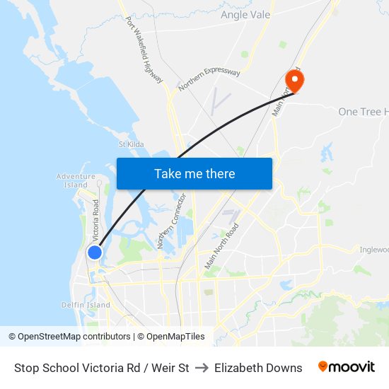 Stop School Victoria Rd / Weir St to Elizabeth Downs map