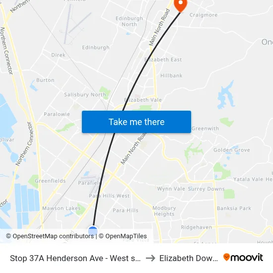 Stop 37A Henderson Ave - West side to Elizabeth Downs map