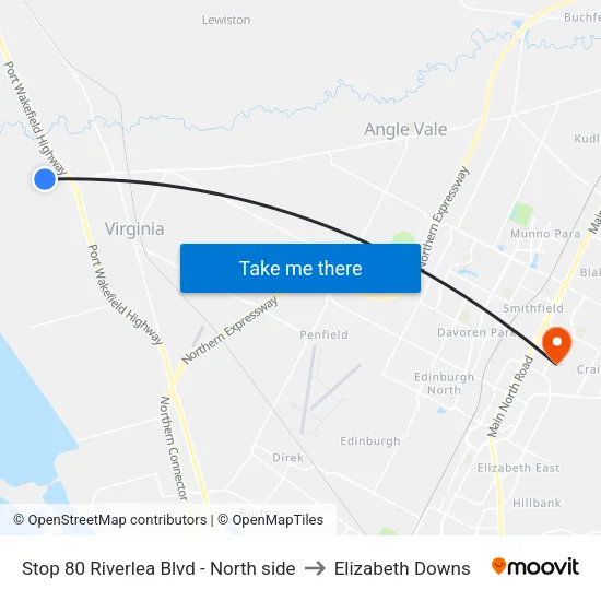 Stop 80 Riverlea Blvd - North side to Elizabeth Downs map