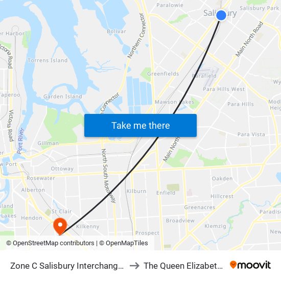Zone C Salisbury Interchange - West Side to The Queen Elizabeth Hospital map