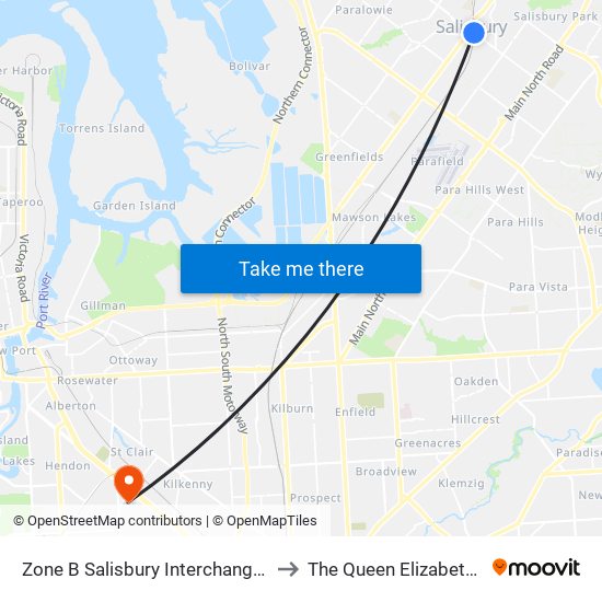 Zone B Salisbury Interchange - West Side to The Queen Elizabeth Hospital map