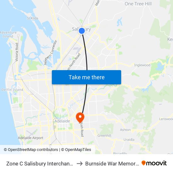 Zone C Salisbury Interchange - West Side to Burnside War Memorial Hospital map