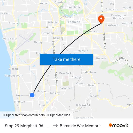 Stop 29 Morphett Rd - East side to Burnside War Memorial Hospital map