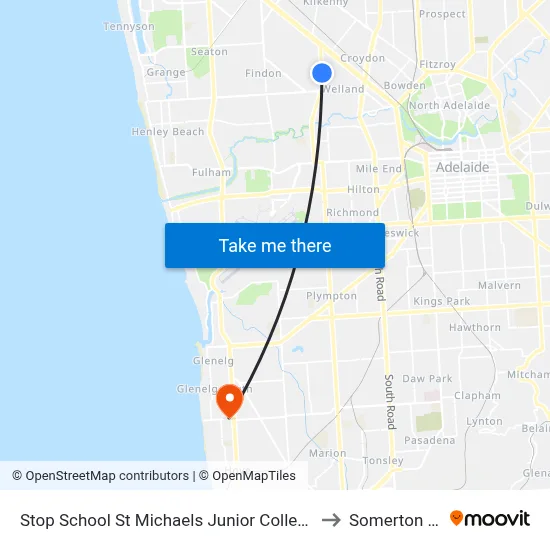 Stop School St Michaels Junior College East Av to Somerton Park map